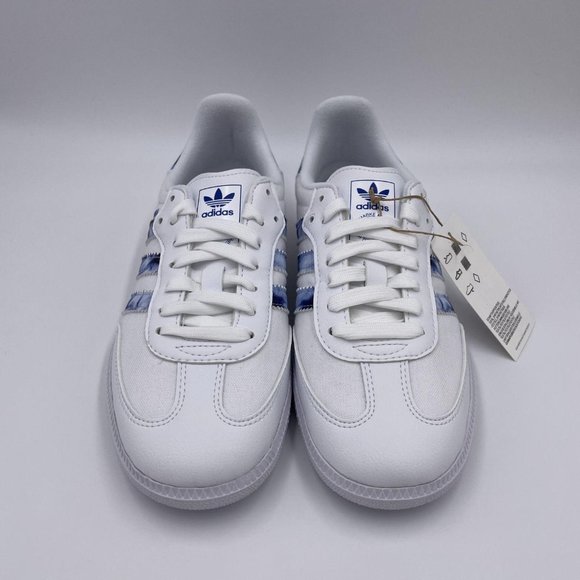 adidas Samba OG White / Blue Womens Shoes - Picture 3 of 8